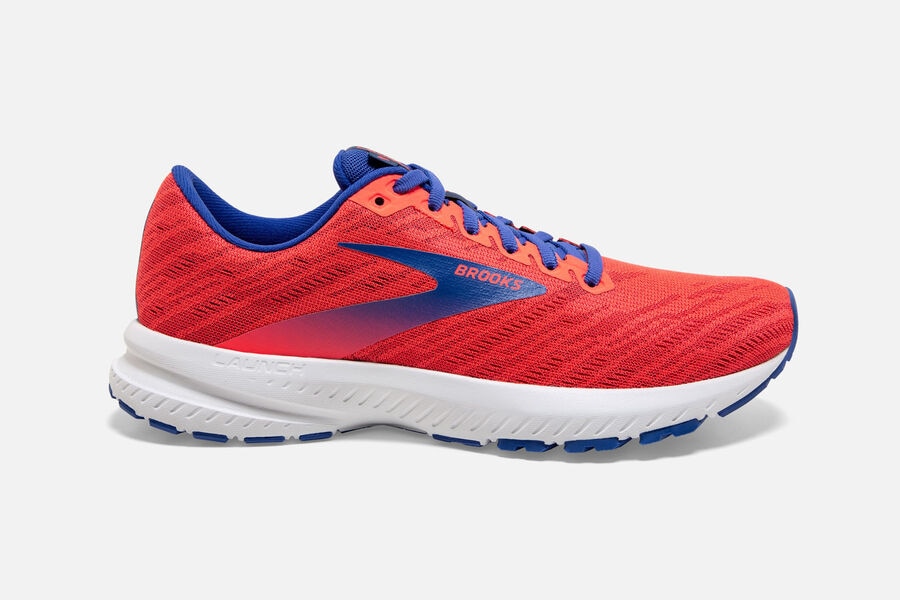 Tenis Corrida Brooks Launch 7 Feminino Brasil - Coral// Azuis 5790461-BK
